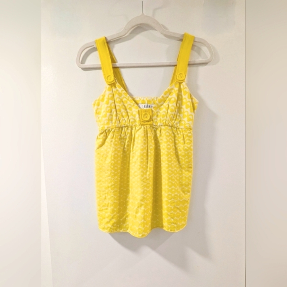 Tibi Yellow Tank Top with Button Details
